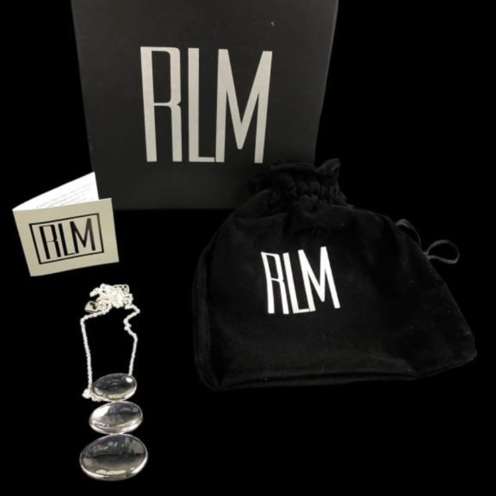 RLM‎ Studio Silver Tone Bronze Necklace in original felt bag and box.
